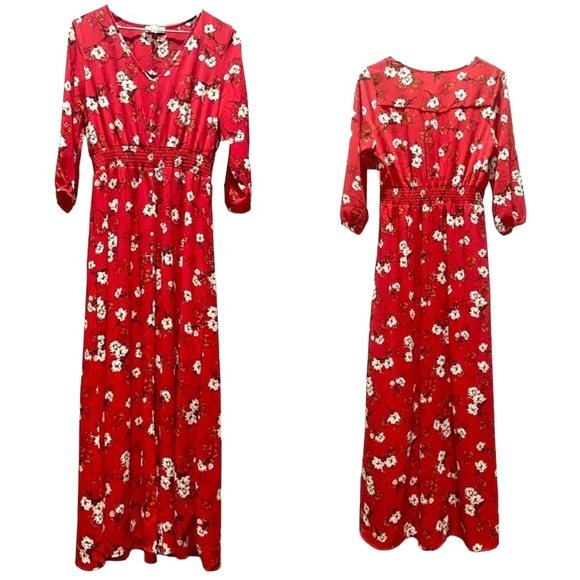 Indigo Rose Dresses & Skirts - Indigo Rose Red Summer Floral Maxi Dress- Size Medium New With Tags
